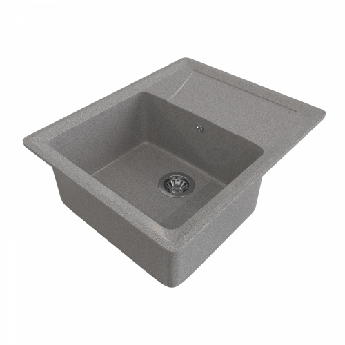 Мойка каменная, прямоугольная одночашевая, GS-3, 605*490 мм, темно-серый, врезная, Gamma Stone_1