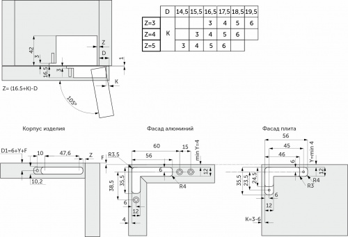 Петля скрытая с доводчиком 25 kg SPIRIT PRIME by AKS 3D (саморезы) (компл. = 2 шт.)_2