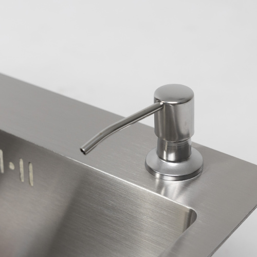 Мойка н/сталь, прямоугольная одночашевая, 700*460мм, глянец сатин, врезн на/вровень столешнице, AKS (3,2 мм)_7