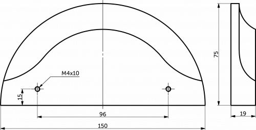 Ручка меб. скоба деревянная BONSAI 96 орех, AKS_2