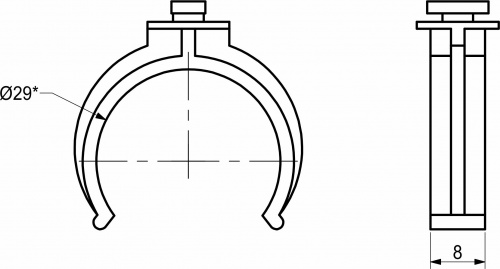Крепление опоры кухонной пласт. (клипса под пластиковый цоколь), черный AKS_2