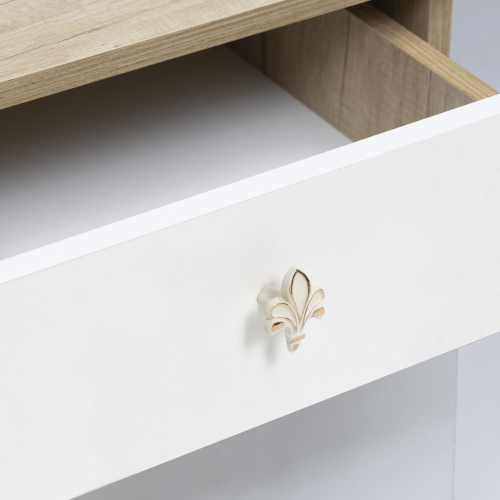 Ручка меб. кнопка мет. MILK золото+ белый, AKS_3