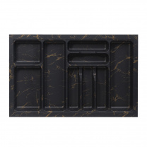 Лоток для столовых приборов 800 MARBLE 735*485, черно-золотой мрамор AKS фотография