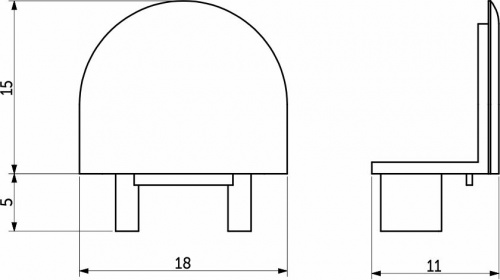 Заглушка к алюминиевому профилю Inline (Inside), HLT_2