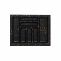 Лоток для столовых приборов 600 MARBLE 540*430, черно-золотой мрамор AKS фотография