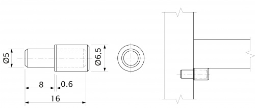 Полкодержатель с резинкой 5,0*16мм (1уп.=50шт.), AKS_2