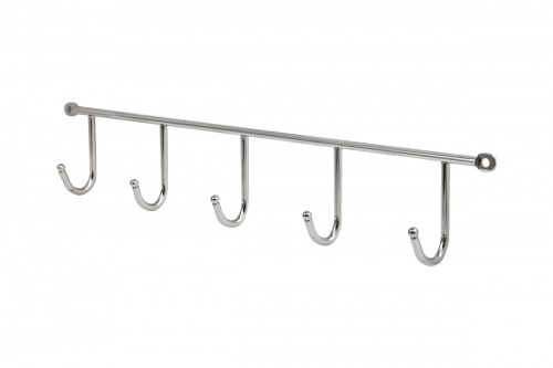 Вешалка настенная на 5 крючков 400*60*40, хром AKS_3
