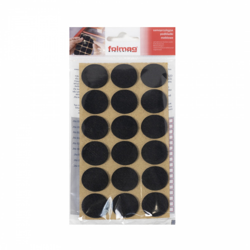 Подкладка самоприлипающая фетровая d25мм (1лист-18шт) черная Folmag_1