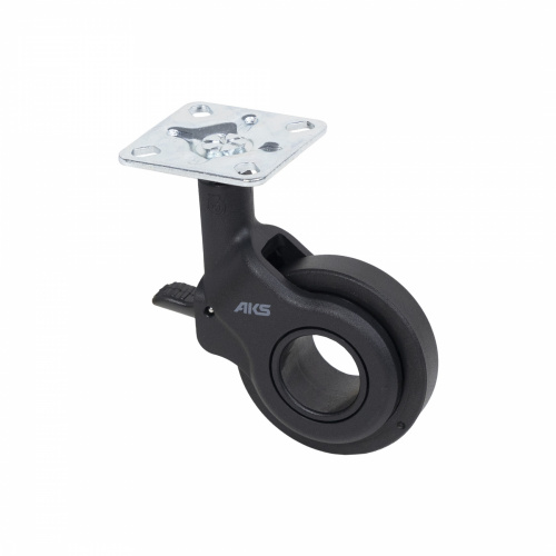 Колесо меб. GALAXY d60 h94 с площадкой с торм., черный AKS_1