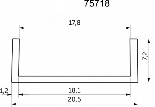 Профиль кромочный алюминиевый C-18 анода натуральная АЛЮТЕХ (3,0м)_2