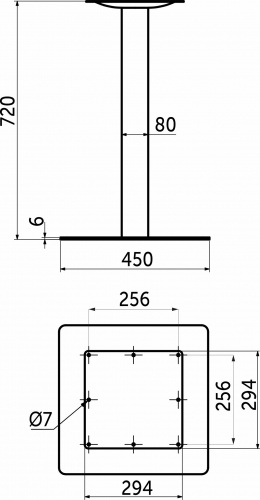 Подстолье LOCUS h720, черный AKS_2