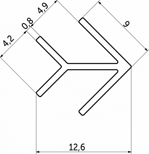 Планка угловая 4 ёлочка матовая (L=0.6) РФ_2
