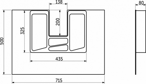 Пластиковый вкладыш под мойку, графит РП_2