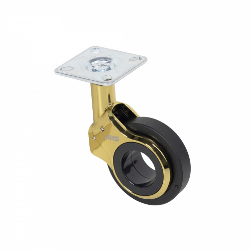 Колесо меб. GALAXY d60 h94 с площадкой, золото/черный AKS_1