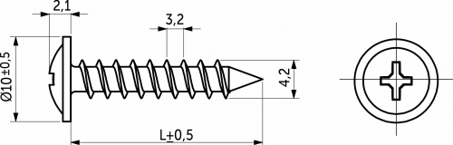 Саморез с прессшайбой острый 4,2*16, (уп/20шт) AKS_2