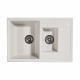 Мойка каменная, прямоугольная двухчашевая, S-16, 760*510мм, белый крап, врезная, Sim Gran _preview_1