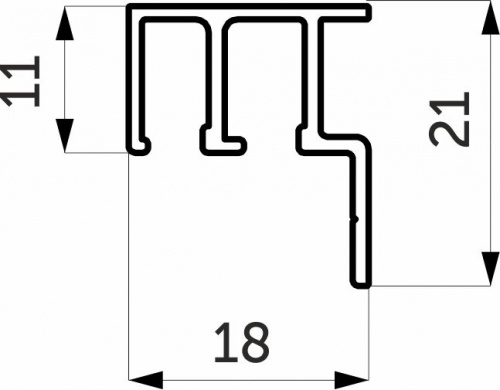 Профиль алюминиевый SUPERIOR, SIMPL направляющая нижн. L-6000 мм LAGUNA AOF-030 _2
