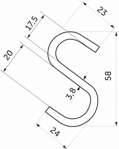 Крючок на трубу d16 хром AKS_2