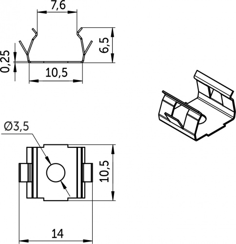 Держатель для светильника нарезного 10*10, AKS_2
