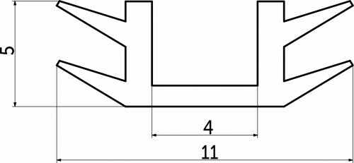 Уплотнитель ПВХ для узкой системы вставной (5*11) (1рул.=100м.п.)_3