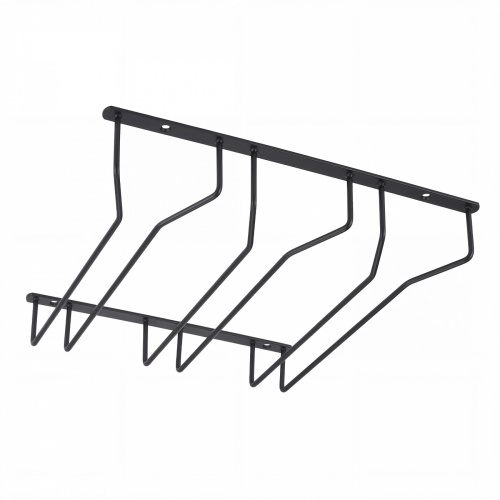 Держатель подвесной для бокалов трехрядный, черный AKS_1