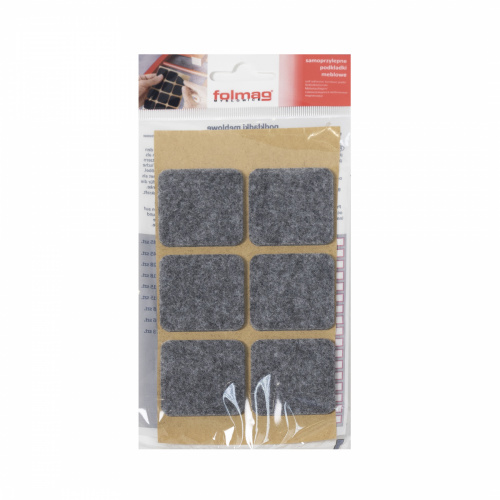 Подкладка самоприлипающая фетровая 40х40мм (1лист-6шт) серая Folmag_1