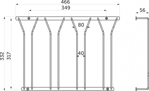 Держатель подвесной для бокалов четырехрядный, графит AKS_2