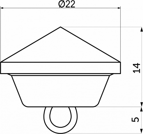 Пуговица мебельная 22мм стекло на ножке AKS_2