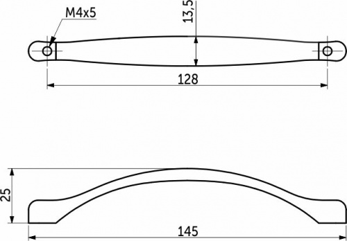 Ручка меб. скоба мет. AK064 128, серебро старое_2