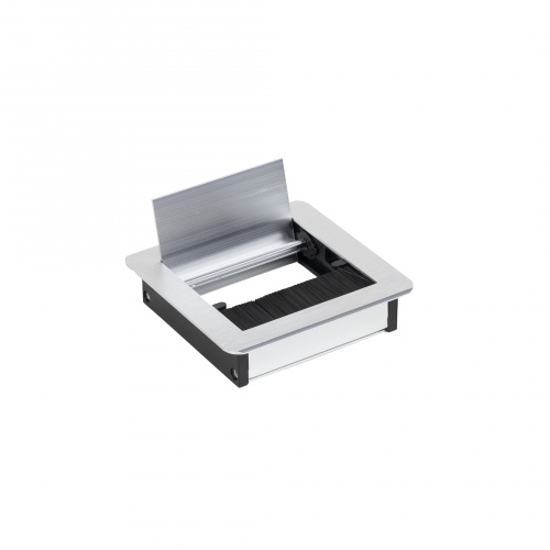 Пропуск кабельный металл 120х120мм брашированное серебро AKS_3