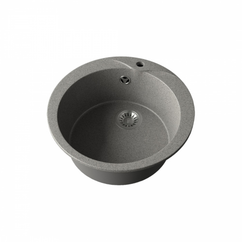 Мойка каменная, круглая одночашевая, GS-0, d470 мм, темно-серый, врезная, Gamma Stone_1