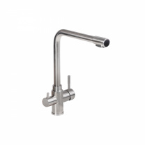 Смеситель для кухни двухрычажный, HDF-8201, сатин, AKS фотография