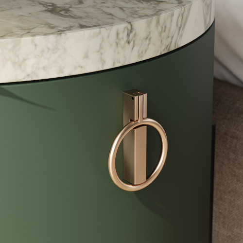 Ручка меб. кнопка мет. ROUND черный матовый, AKS_8