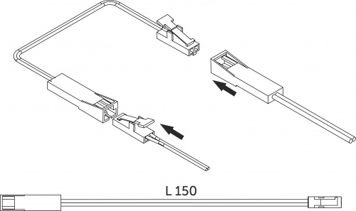 Шнур соединительный (миниконнектор папа - миниконнектор мама), 15 см, AKS_2