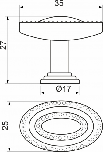 Ручка меб. кнопка мет. Point хром, AKS_2