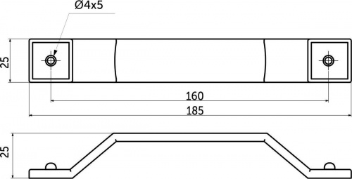 Ручка меб. скоба мет. TESORO 160 серый уголь, AKS_2