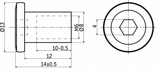 Гайка Ericson М6*12*13 белый цинк (уп/1тыс.шт) AKS_2