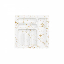 Лоток для столовых приборов 500 MARBLE 435*430, бело-золотой мрамор AKS фотография