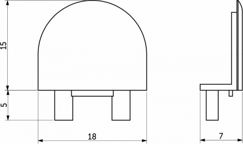 Заглушка к алюминиевому профилю Inline mini (Inside LED mini), HLT_2