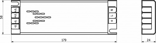 Блок питания Indoor 100W/24V, серия 6, медленный запуск, с диммированием, быстрозажимные клеммы, AKS_2