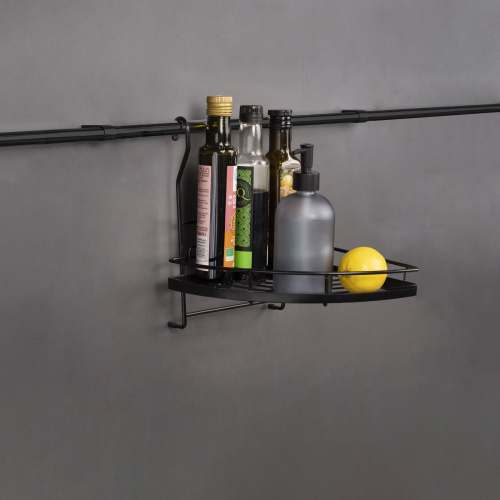 Корзина на трубу d16 угловая одинарная CWJ101 черная AKS_4