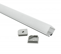 Профиль алюминиевый угловой/подвесной ORION-GREAT 3030Q с экраном квадрат, цвет алюминий, 2м, AKS