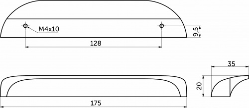 Ручка меб. скоба деревянная LIANA 128 орех, AKS_2