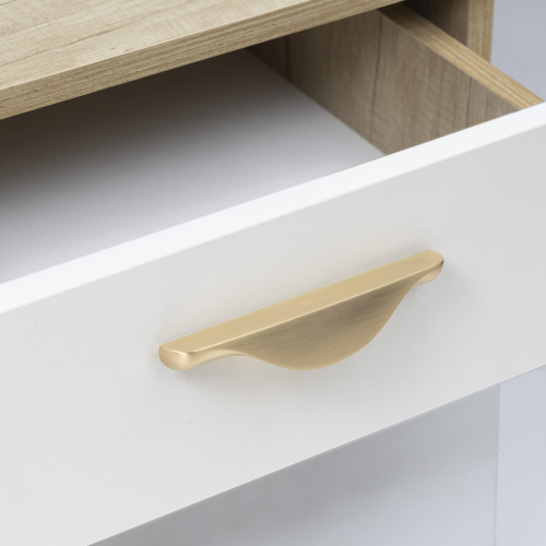 Ручка меб. скоба мет. METAX 128, брашированное золото, AKS_6