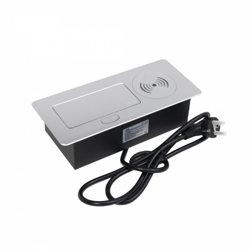 Выдвижной удлинитель Nova 5, 1 розетка, USB A + C, беспроводная зарядка, алюминий, AKS_1