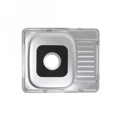 Мойка н/сталь, прямоугольная одночашевая, 580*480мм, матовый хром, врезн на столешницу, AKS (0,8 мм)_3