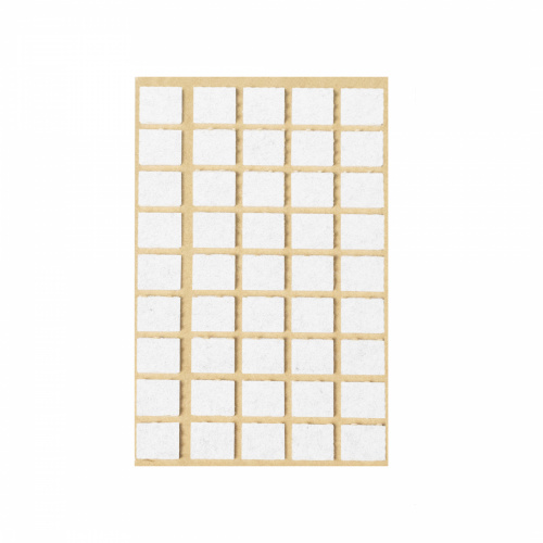 Подкладка самоприлипающая фетровая 15х15мм (1лист-45шт) белая Folmag_1