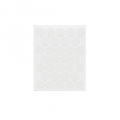 Заглушка самоприлипающая к эксцентрику белый шагрень (PC 2504) (1л=32шт) Pacific_3