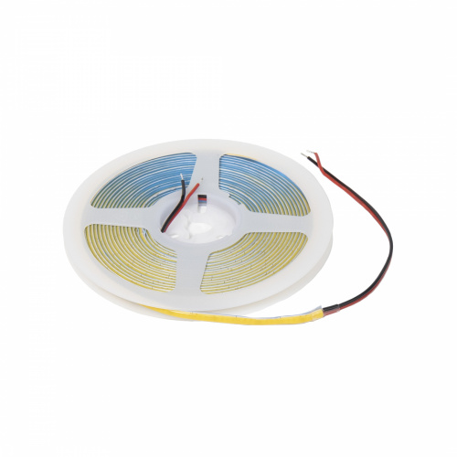 Лента светодиодная COB - 12W/m, 24V, 5мм, 400 д/м, IP20, теплый белый (3000K), CRI>90, 1100 Lm, узкая, 5м, AKS_1