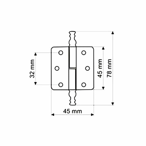 Петля карточная 45*45мм старое золото GAMET правая_2